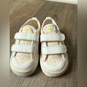 Adidas Sneakers Velcro Straps Confetti White Multi Color Size 5.5 Toddler Baby